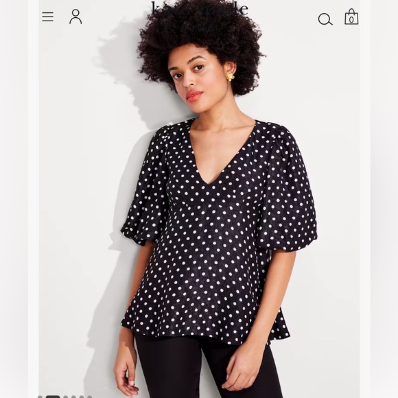 Kate Spade Harmony Dot Cloqué Top - Picture 3 of 10